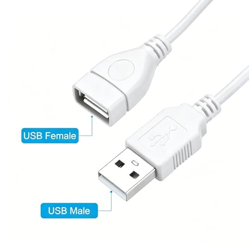 2-Pack USB Cable with Switch ON/Off Cable Extension Toggle for Lamp USB-2.0