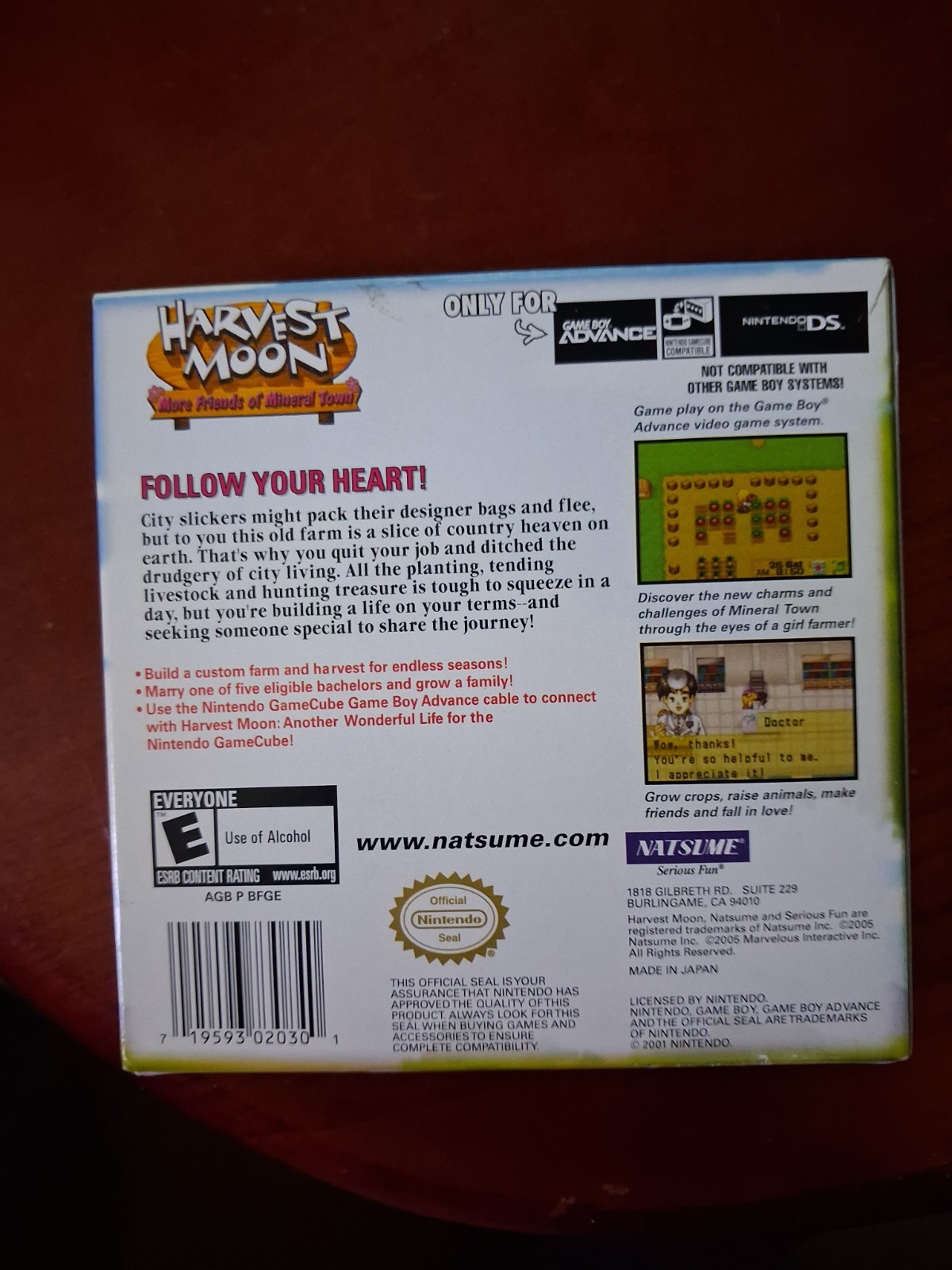 Natsume Harvest Moon: More Friends of Mineral Town w/ Manual E 2005 NTSC-U/C GBA