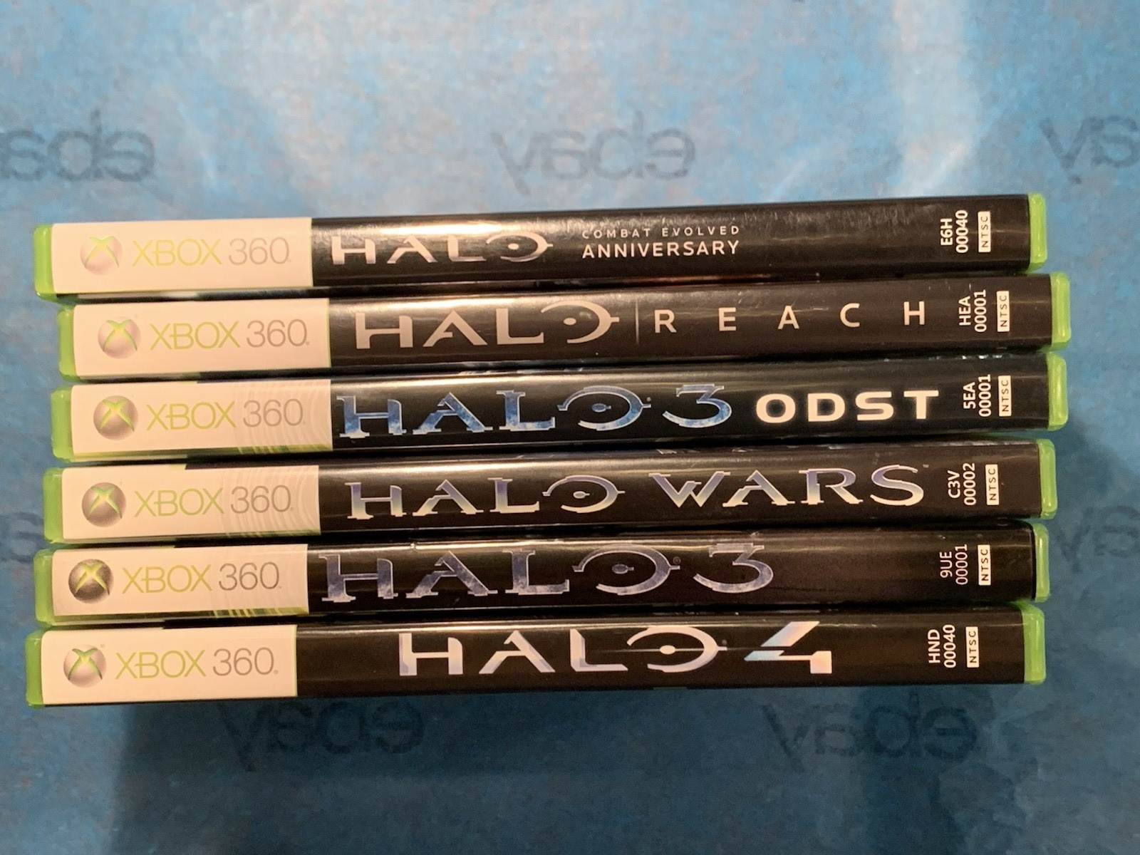 Lot of 6 Halo Xbox 360 Games: 1 Anniversary,3,4 ODST, Reach, Wars CIB & TESTED
