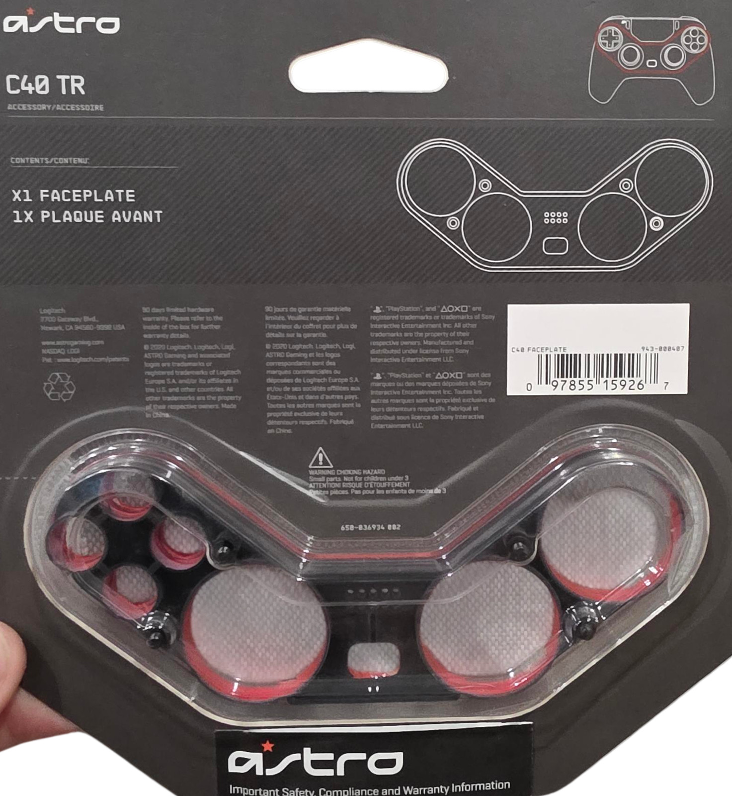 Replacement Faceplate for Astro C40 TR PlayStation 4 Controller – Red