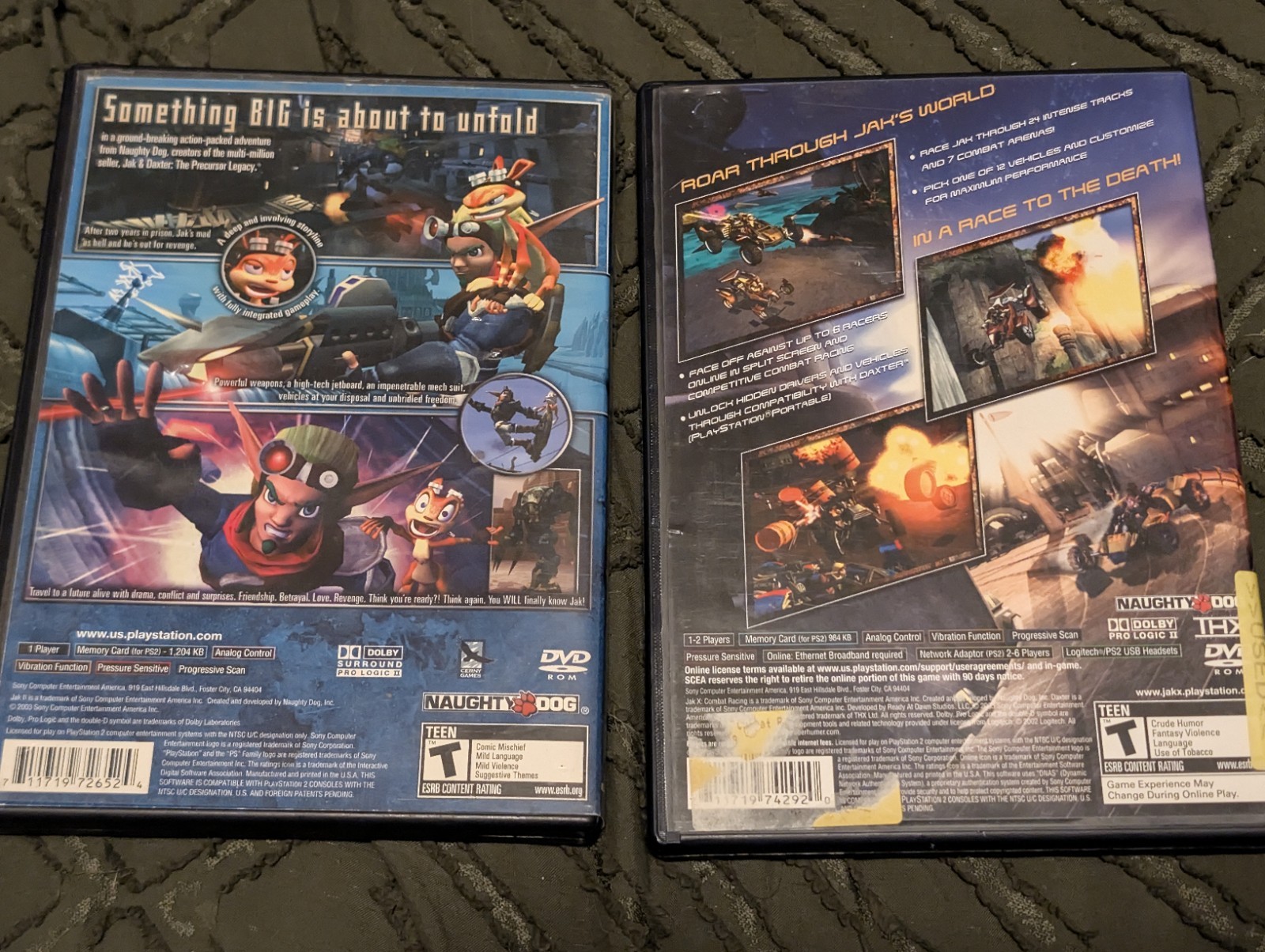 Jak 2 And Jak X Combat Racing Bundle (Sony Playstation 2 PS2) Lot (2) CIB