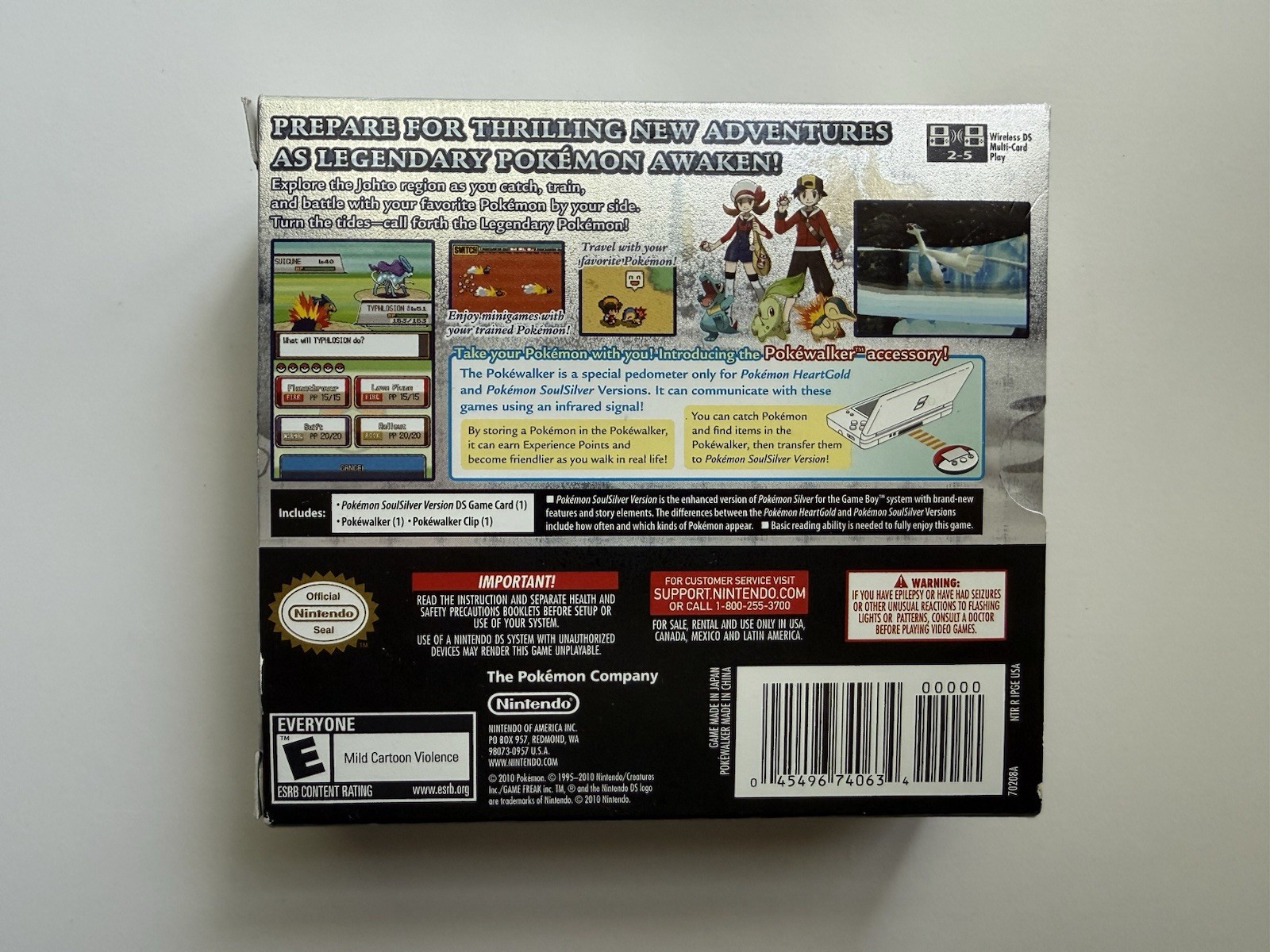 Pokemon Soul Silver Version CIB (Big Box) With Pokewalker Tested Authentic