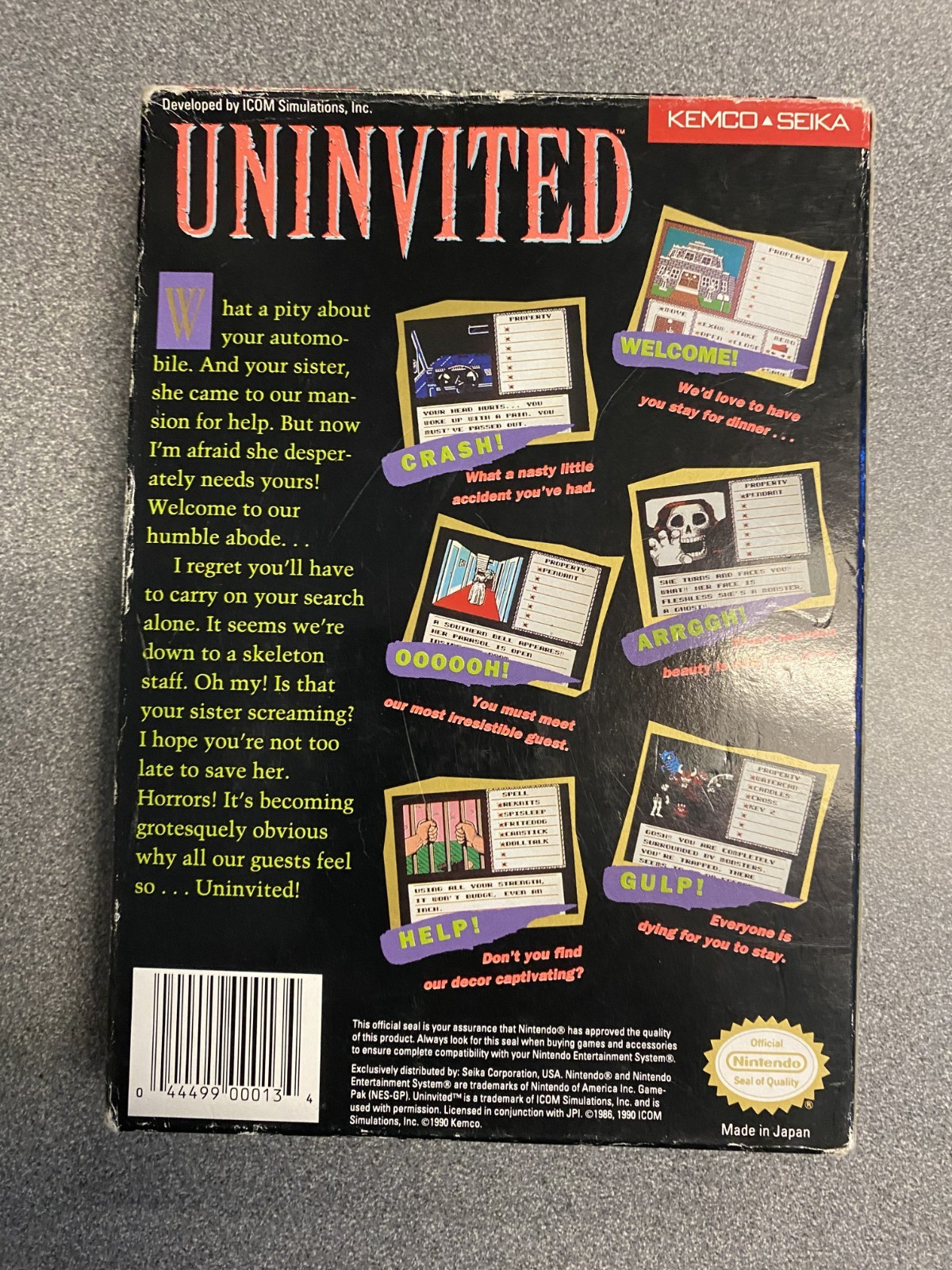 CIB Uninvited (Nintendo Entertainment System, 1991) Very Good Condition