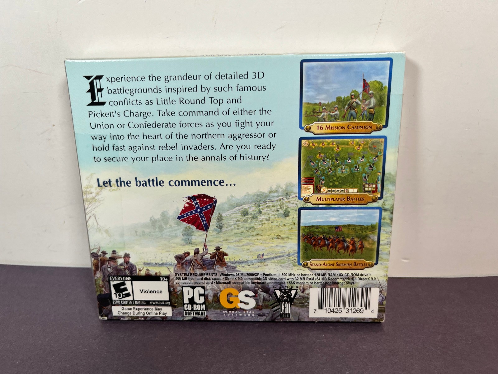Global Star Software GETTYSBURG Civil War PC DVD Rom Computer Game