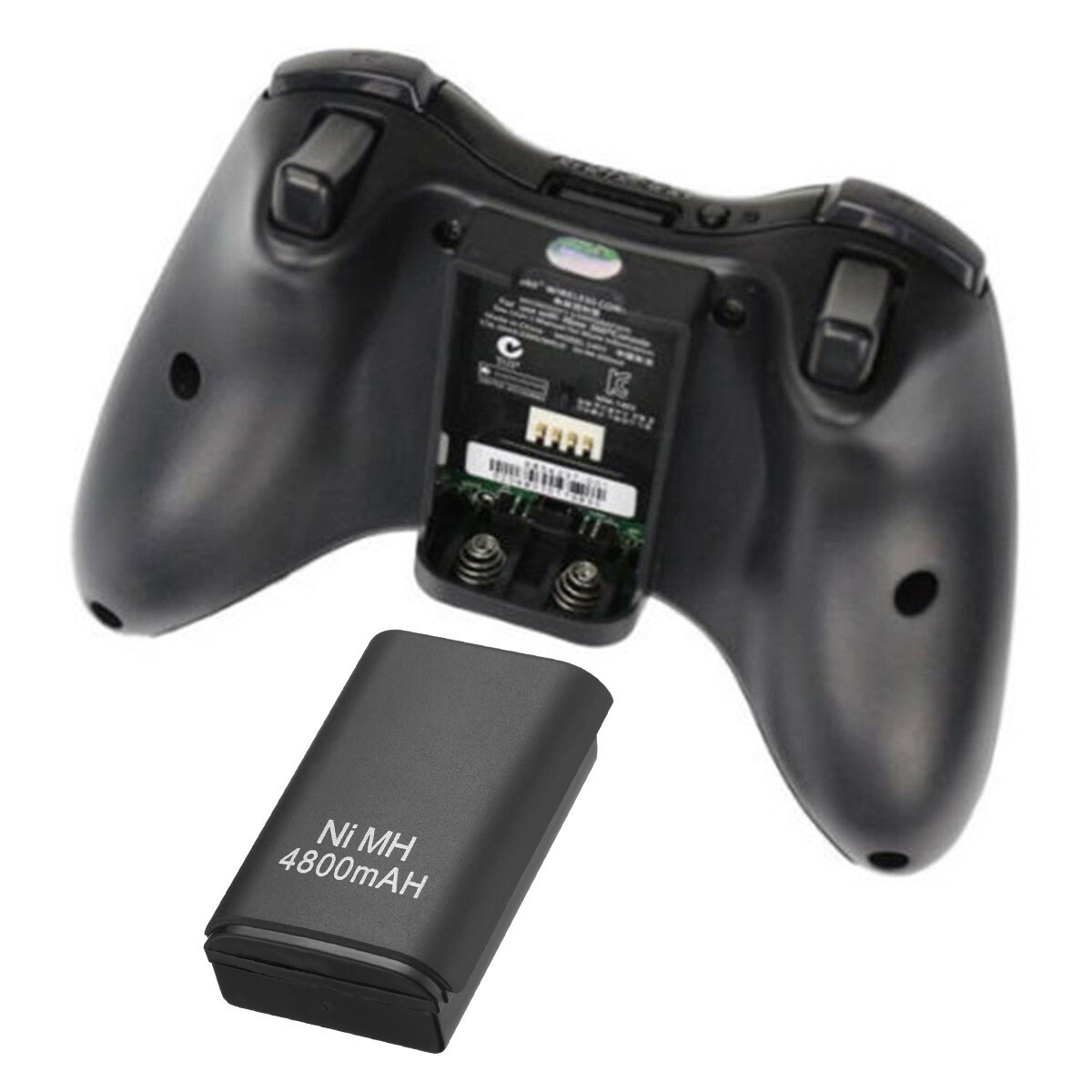 2 Battery Pack & Charger Dock For Microsoft Xbox 360 Wireless Controller Black