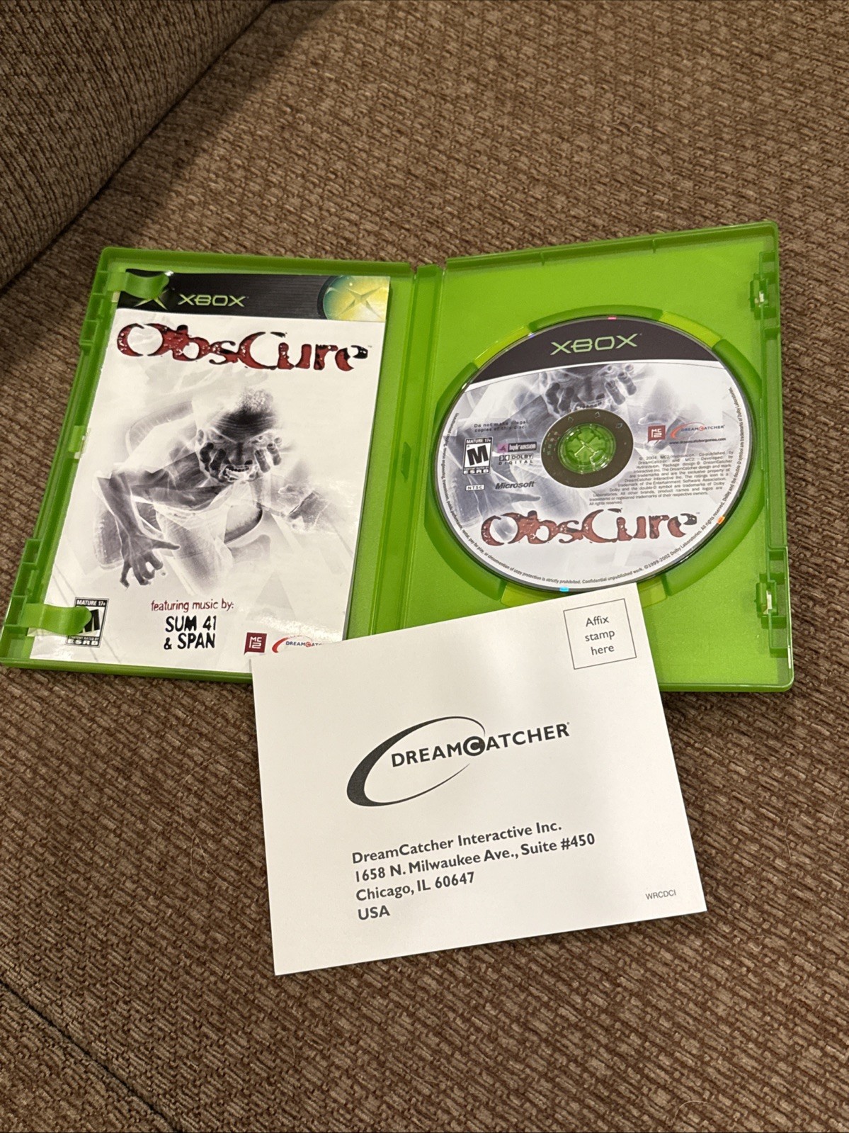 Obscure Xbox Complete w/ Registration Card CIB Horror Disc Perfect See Notes