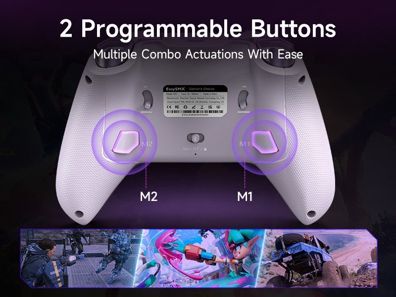 Wireless controller Gamepad TMR Joystick, Dual-Mode Trigger-US-D10