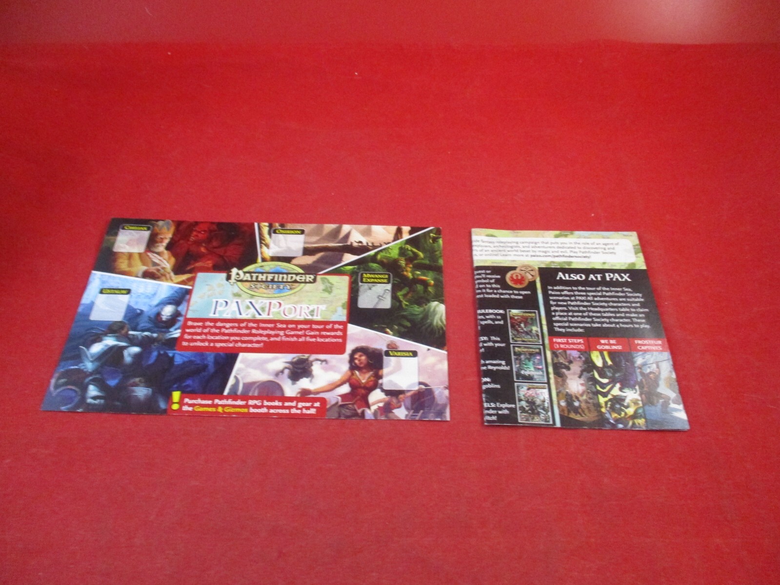 Pathfinder Society PAXPort PaX Promotional Handout Flyer Ad