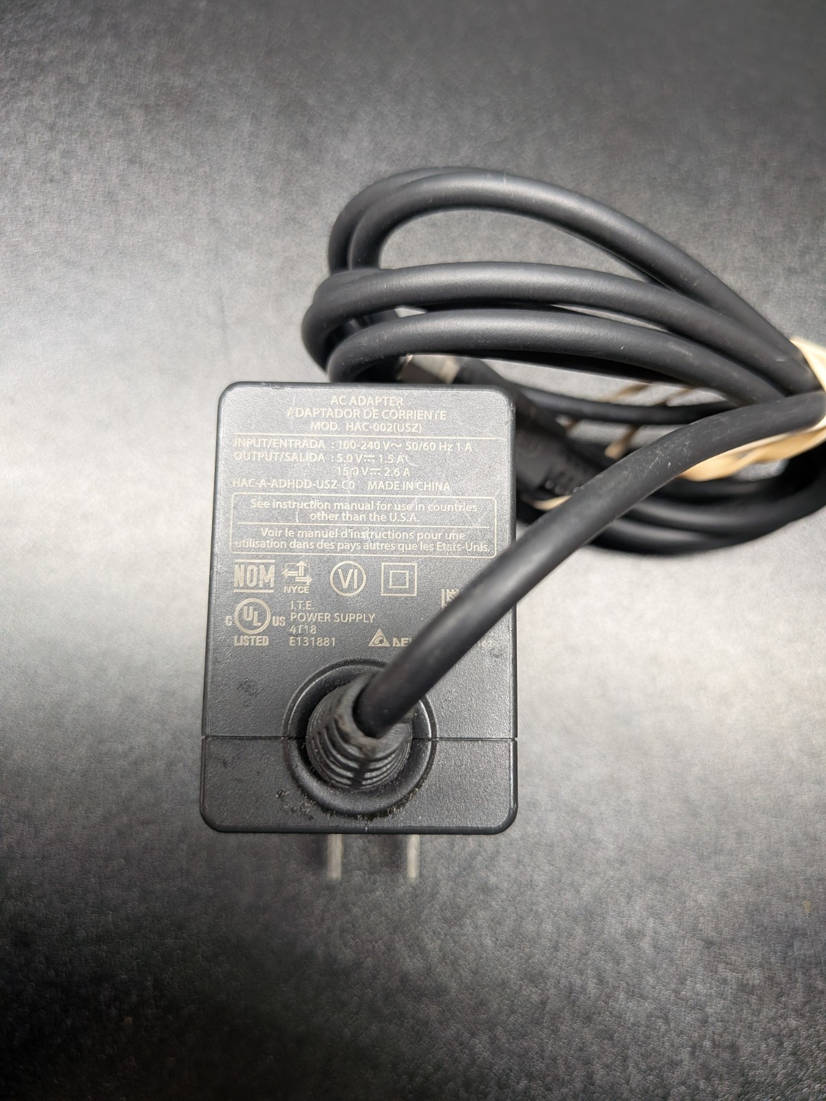 Official Nintendo Switch AC Adapter Charger HAC-002(USZ) Genuine OEM Tested