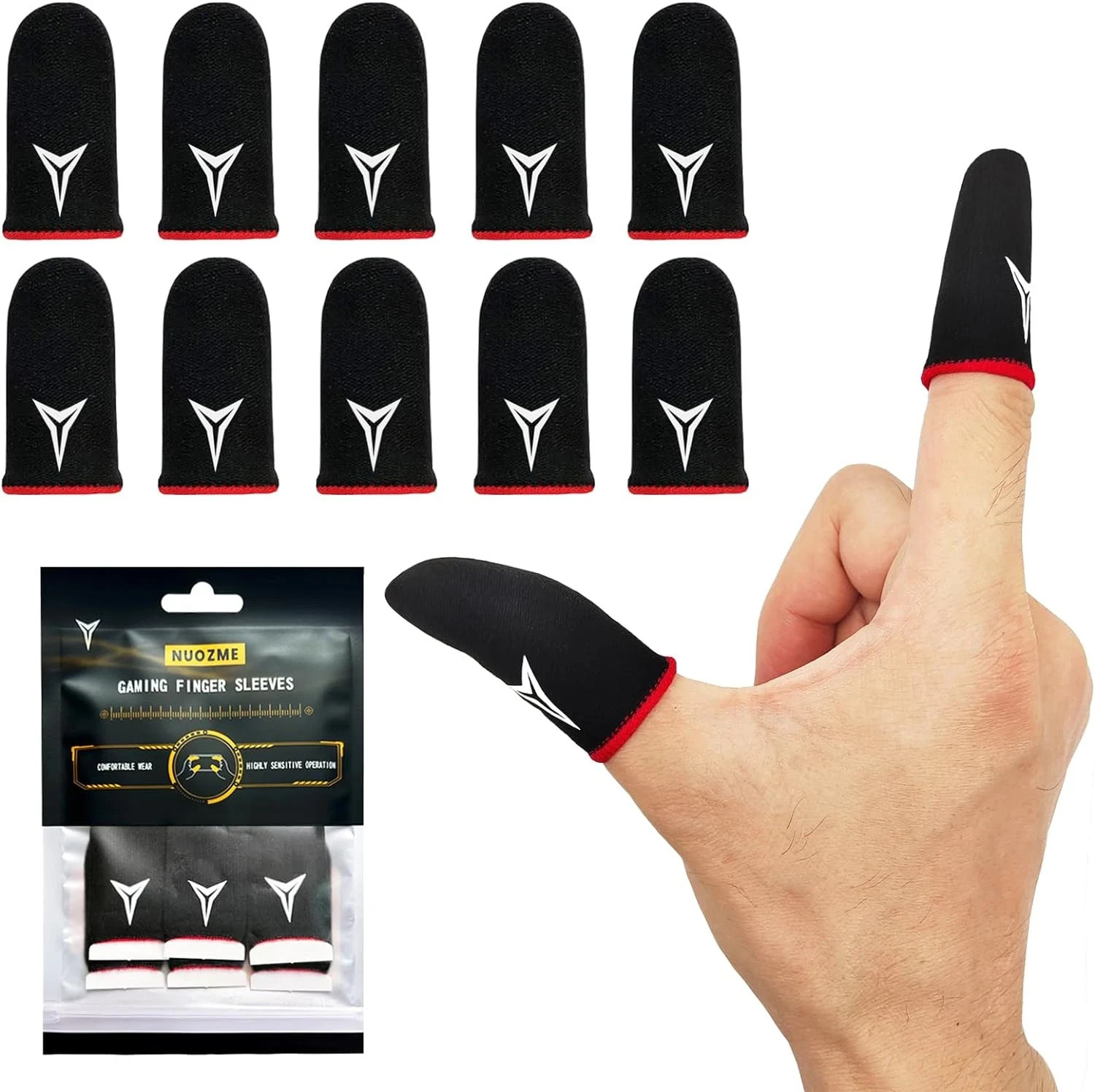 Finger Sleeve for Gaming10pcs 0.3mm Fiber Anti Sweat E-Sports Finger Glove, Brea