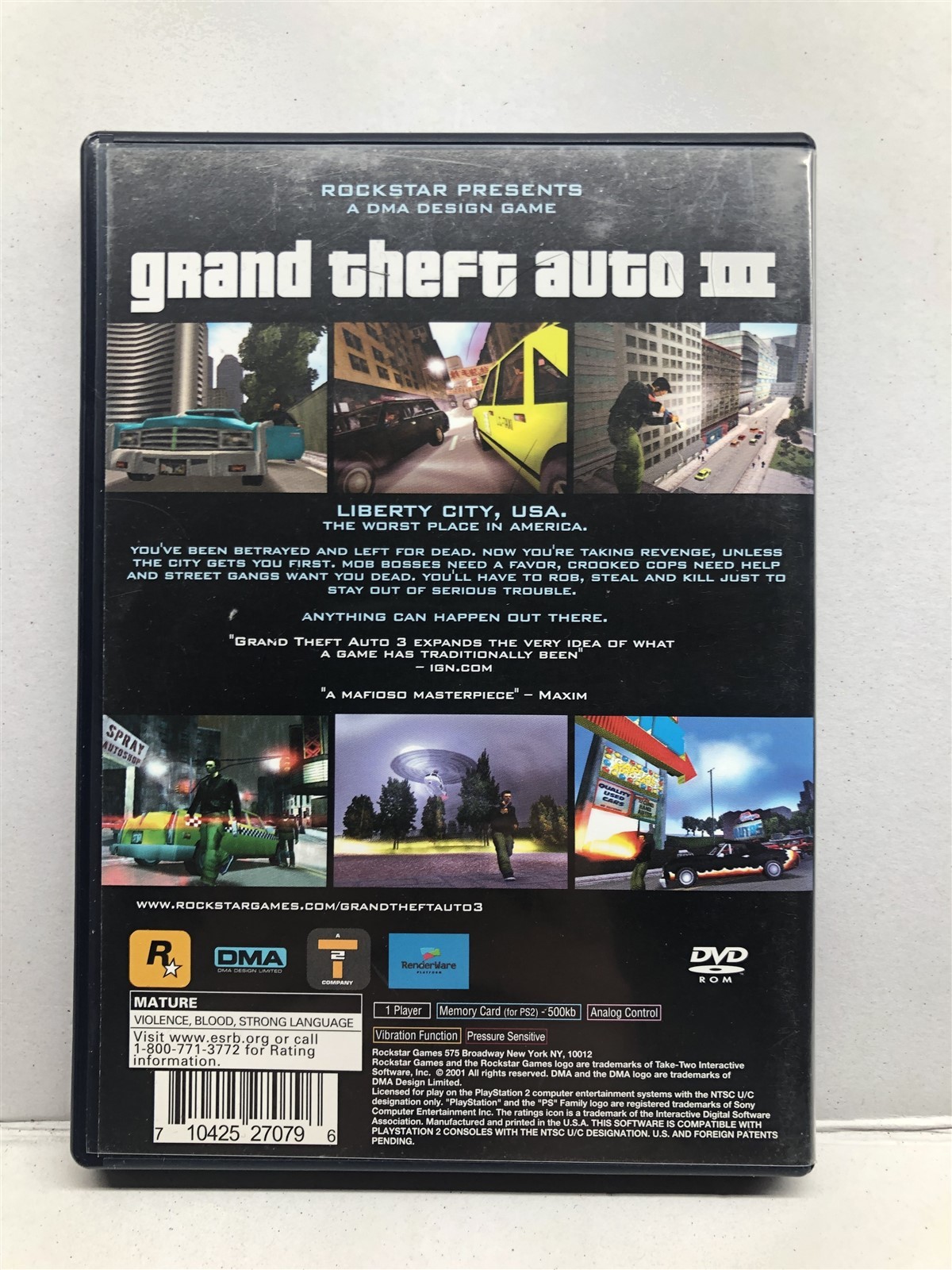 Grand Theft Auto III (PlayStation 2, 2003) Clean Tested Working – Free Ship