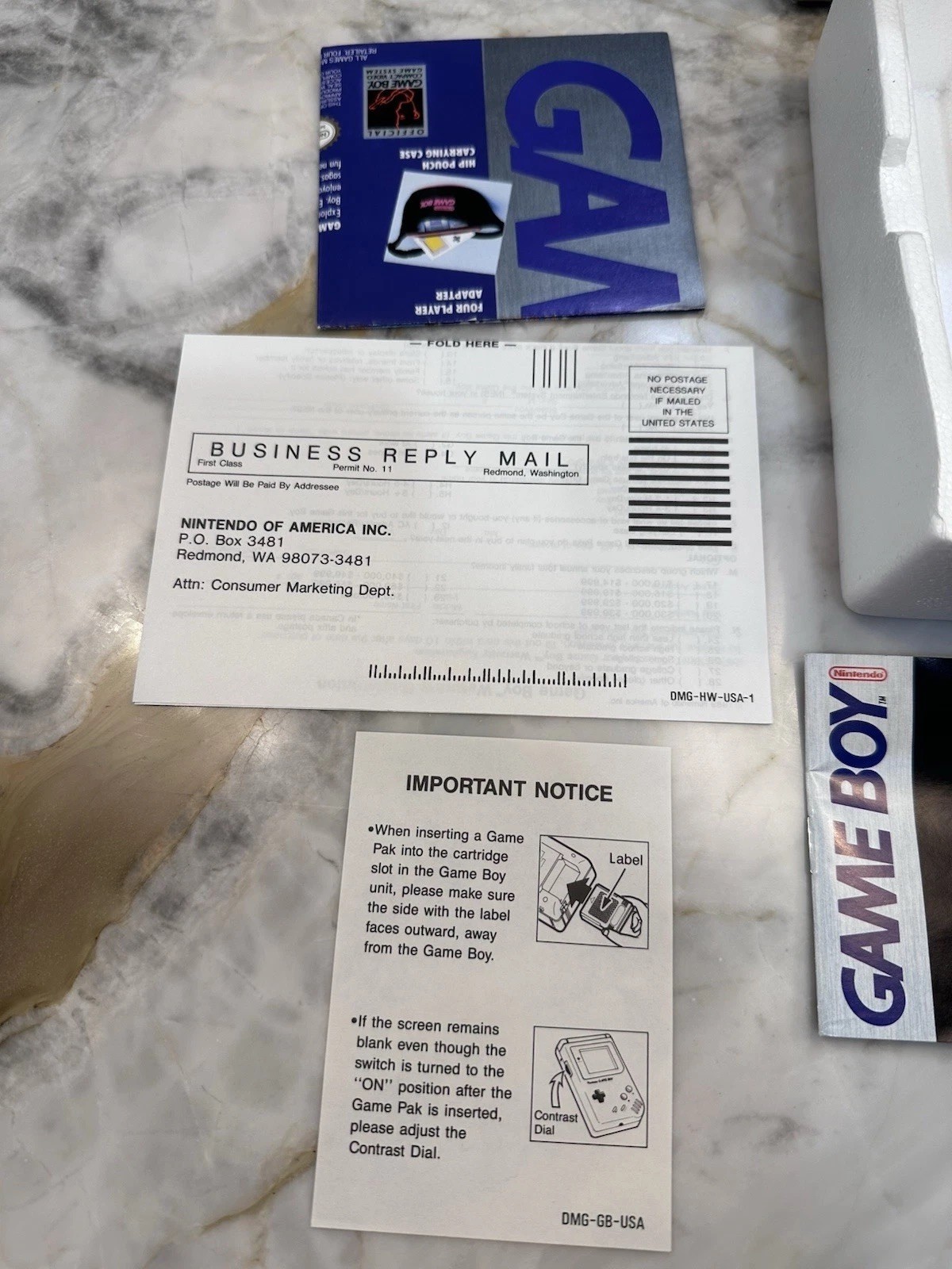 Nintendo Game Boy DMG-01 Console System Complete In Box CIB 1989
