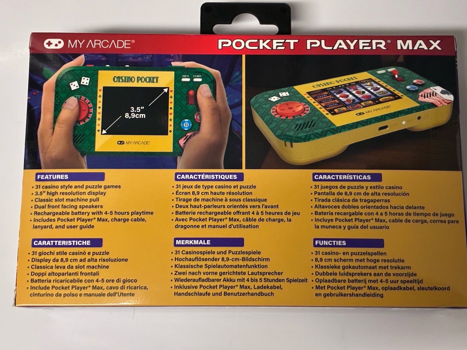 MY ARCADE POCKET PLAYER MAX PORTABLE GAMING SYSTEM OVER 30 Casino Style Games
