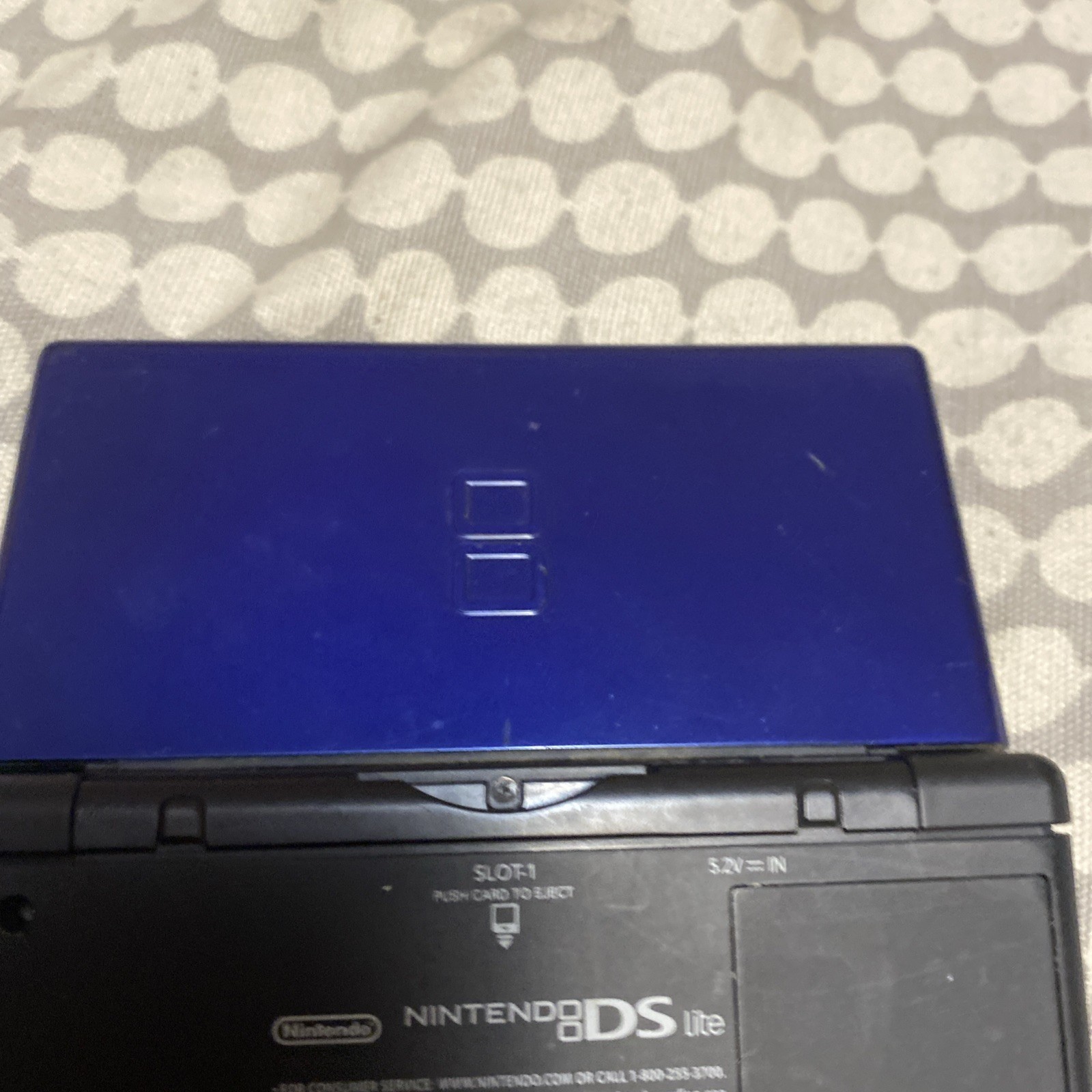 Nintendo DS Lite Blue/Black Handheld Console System With Game No Charger, Stylus