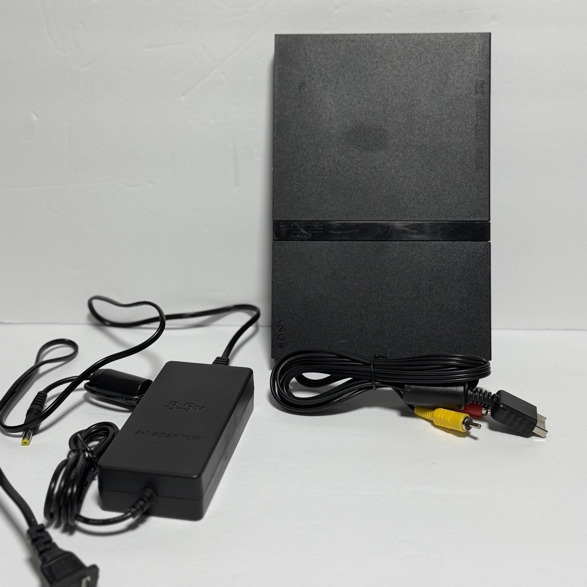 Sony PlayStation 2 PS2 Slim Console Black with Wired Controller Tested and works