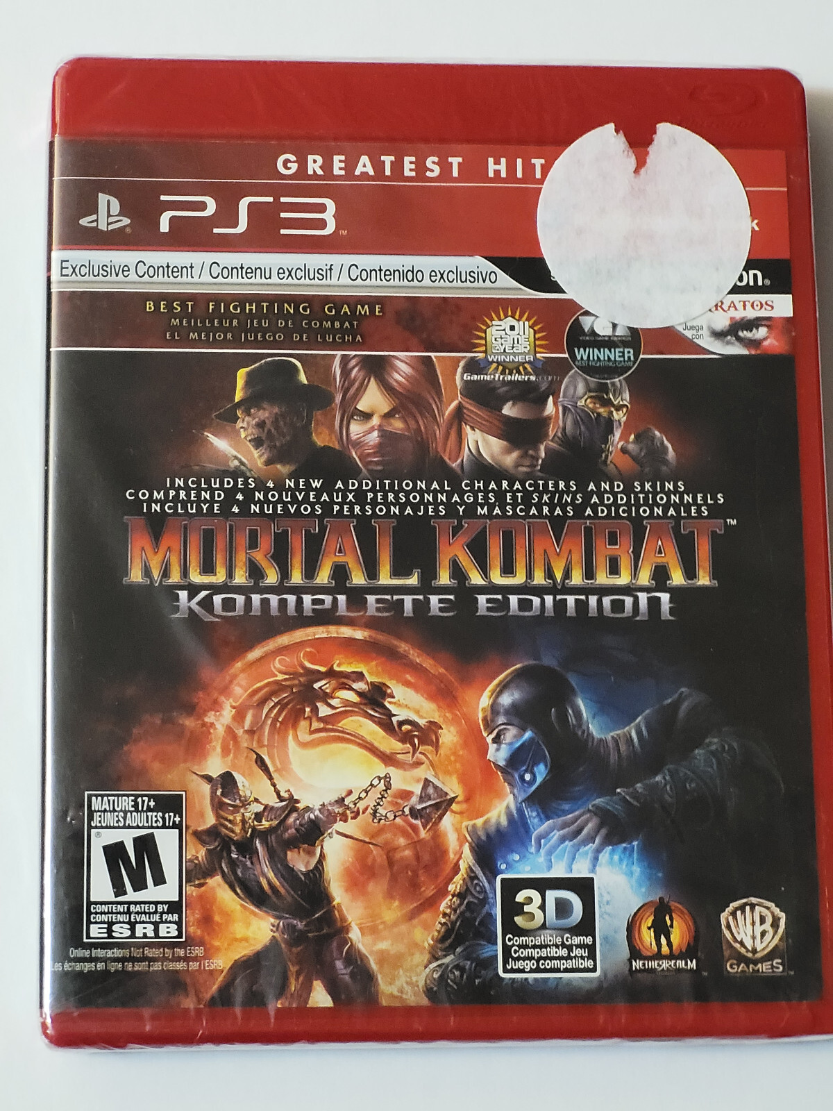 Mortal Kombat Komplete Edition Sony PlayStation 3 PS3 2012 Greatest Hits Red Box