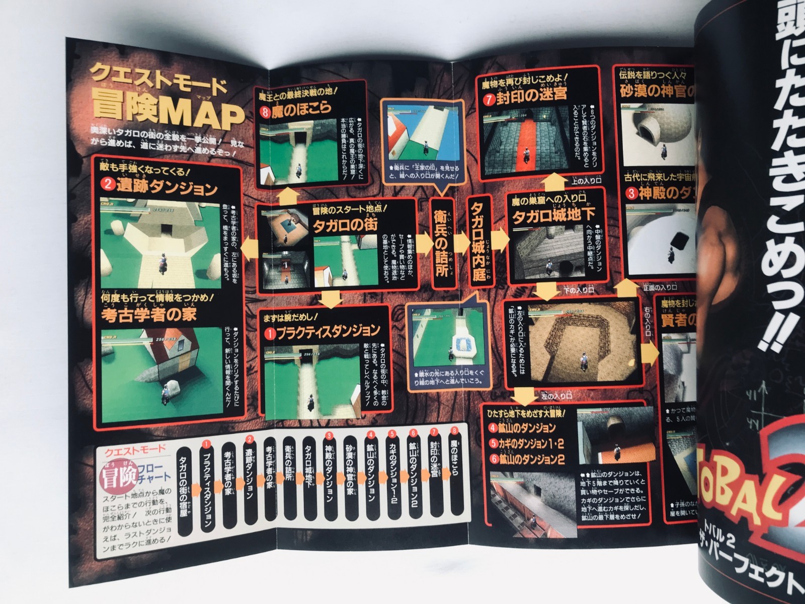 TOBAL2 The Perfect Guide PS Strategy Book First Edition with Postcard Poster MAP