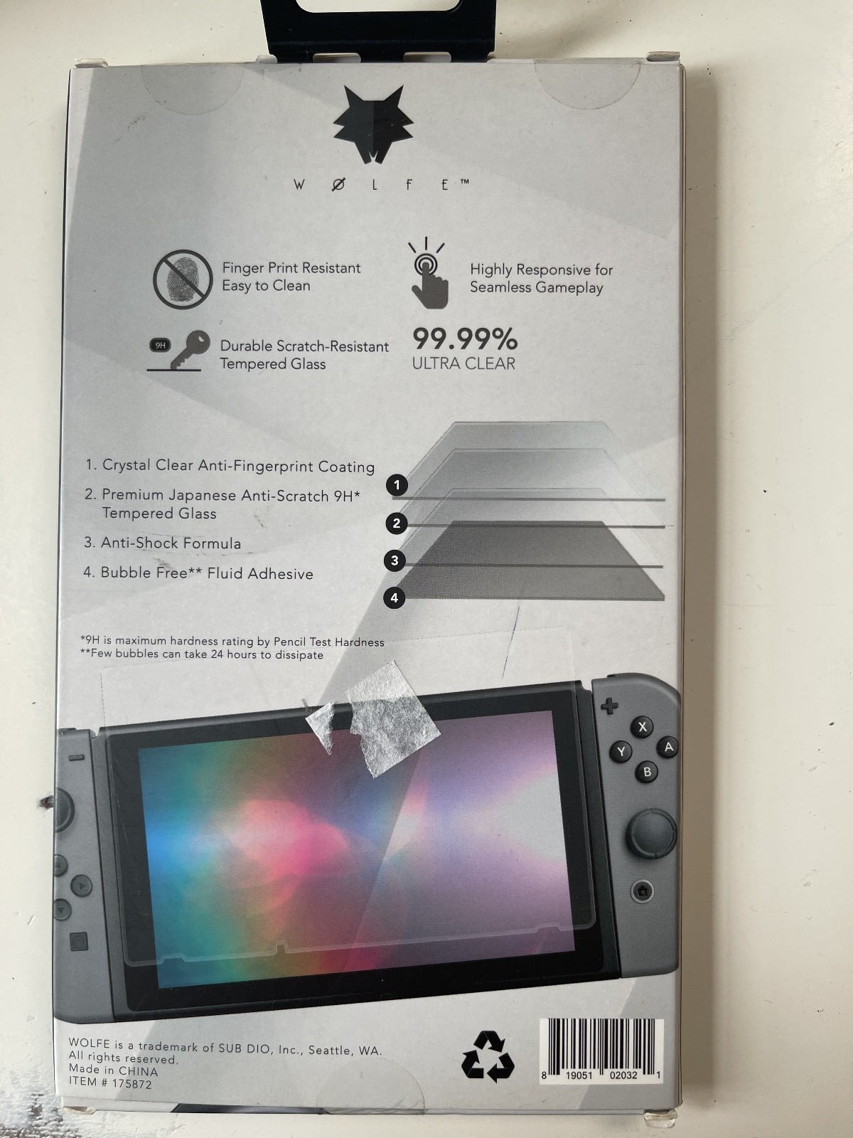 Nintendo Switch 9H Anti-shatter glass Wolfe ultra clear dock friendly NEW in box