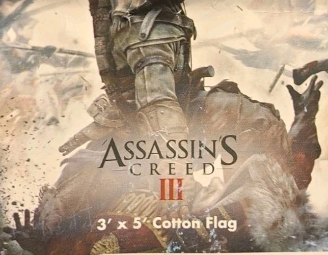NEW Assassin’s Creed III American Colonies COTTON 3’x5′ Flag UBISOFT PROMO Rare