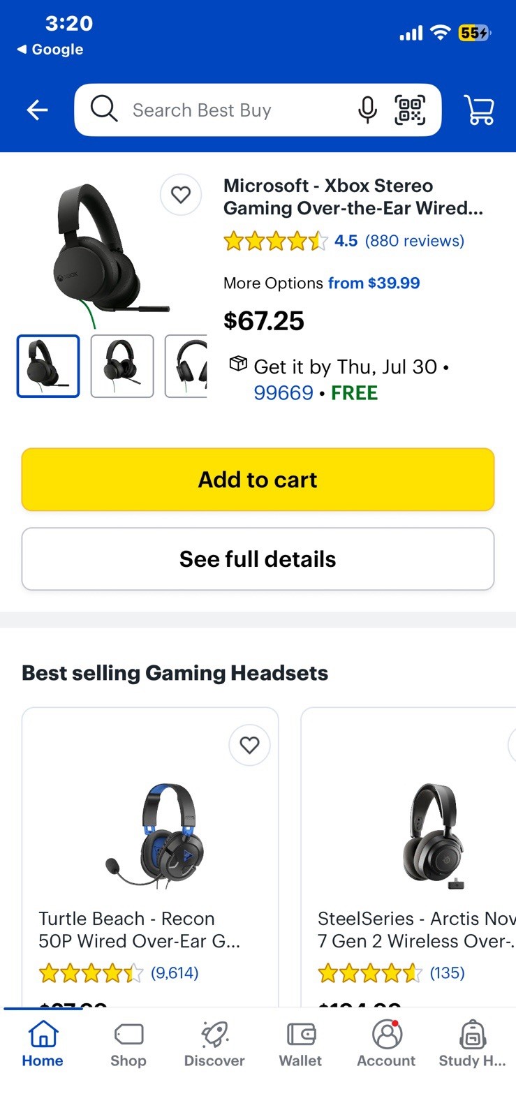 Microsoft Xbox Stereo Over-Ear Gaming Headset – Black