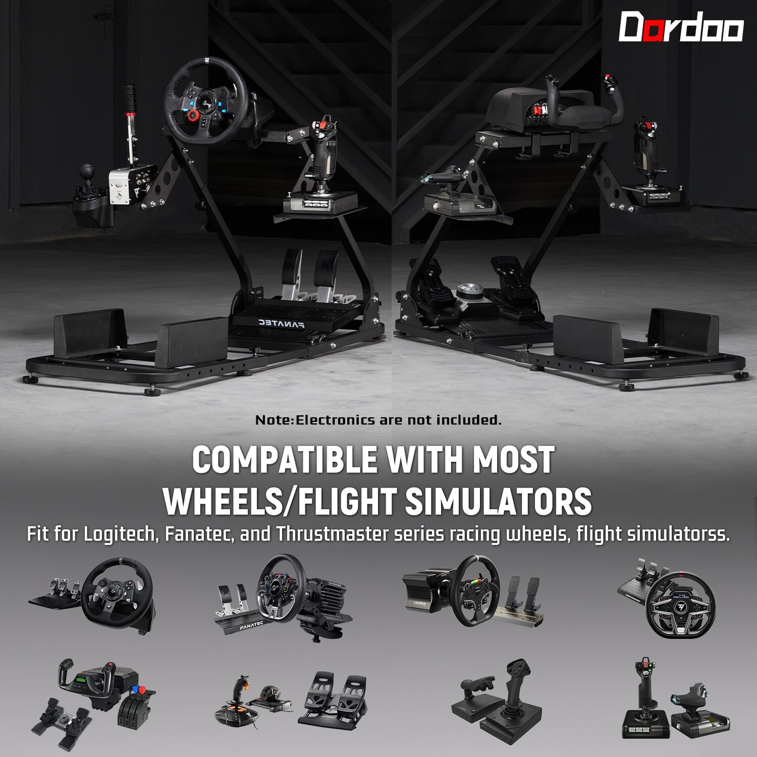 Dardoo Flight & Racing Simulator Cockpit Foldable Fits For Logitech Thrustmaster