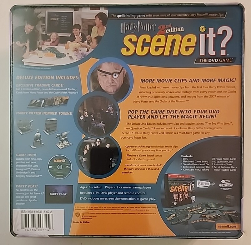 DELUXE Harry Potter Scene It 2nd Edition DVD Game Tin SEALED! +4 Exclusive Cards