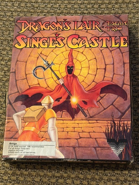DRAGONS LAIR 3 SINGES CASTLE AMIGA GAME W/ BOX + PAPERS CLASSIC COMPUTER