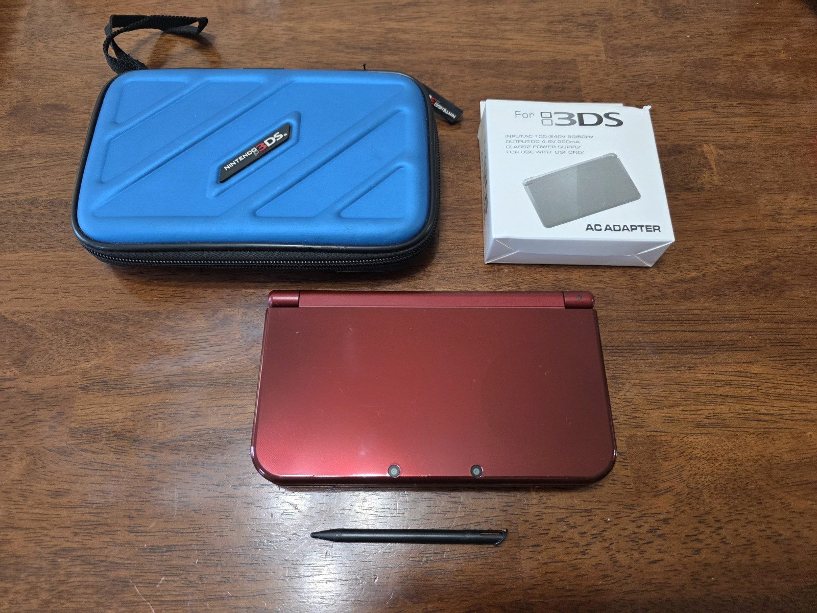 New Nintendo 3DS XL Red Handheld System – w/ Case and Charger – TOP IPS- NICE!