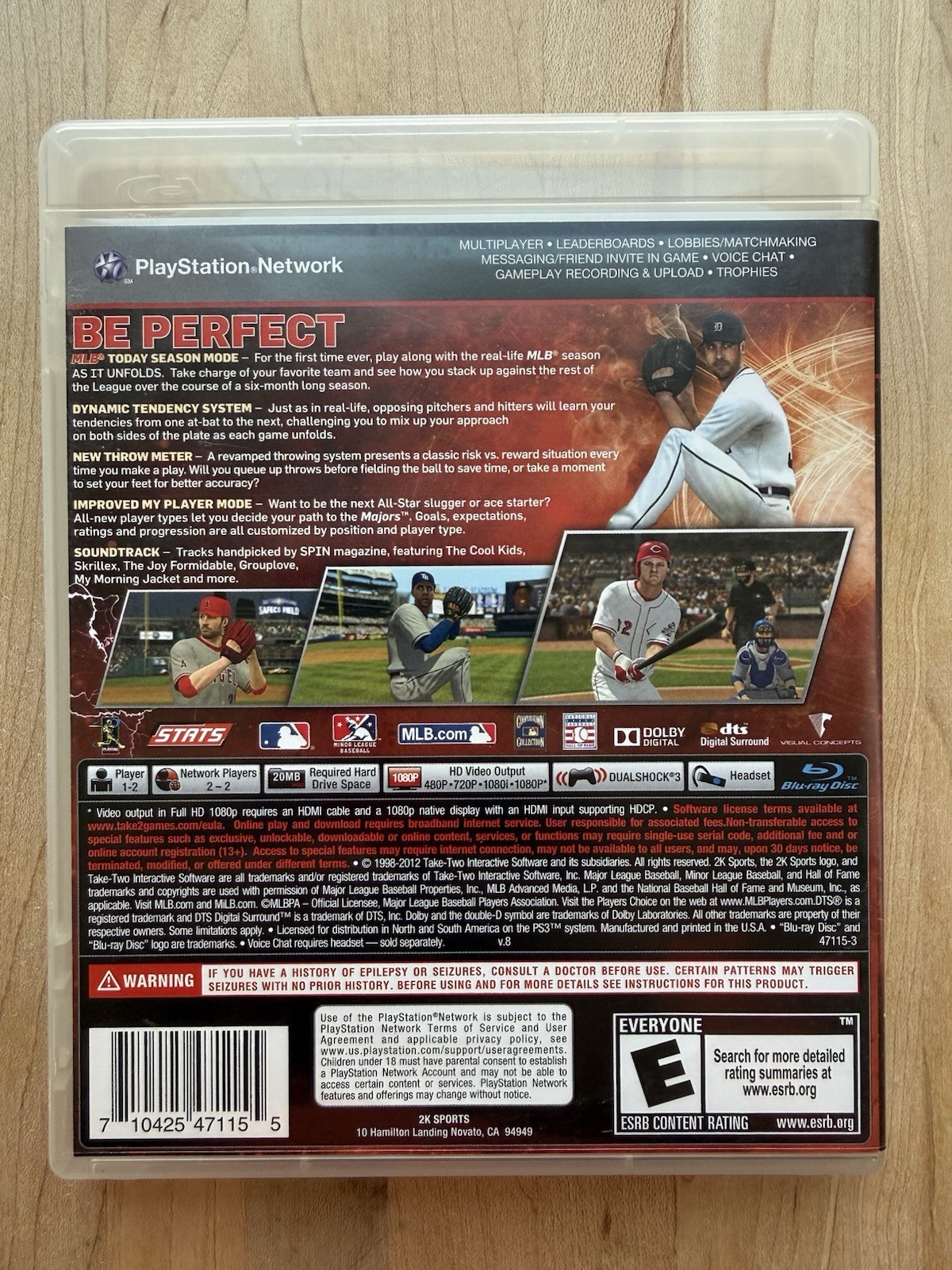 Major League Baseball 2K12 (Sony PlayStation 3, 2012) Video Game, CIB