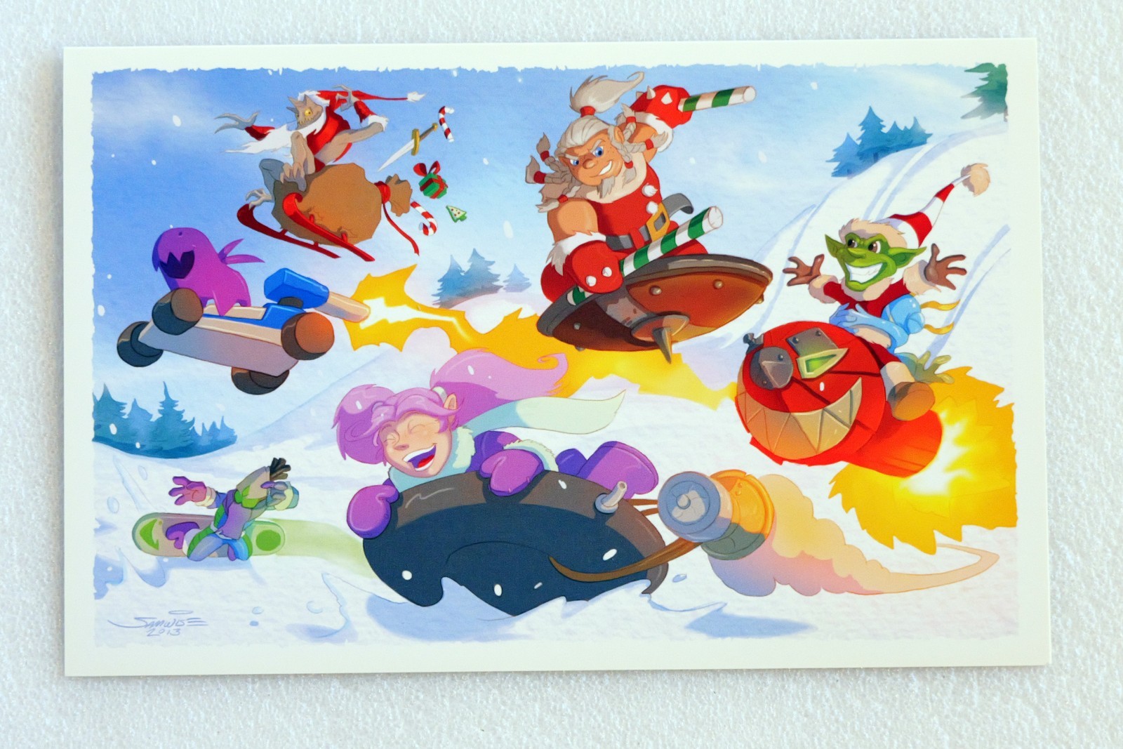 Blizzard Entertainment Christmas Cards (14 cards, 8 different designs), Unused