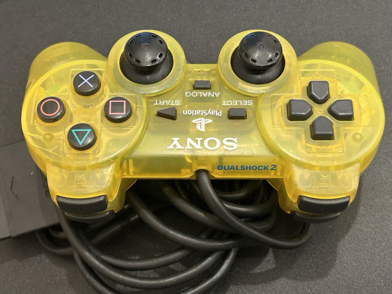 SONY PlayStation PS2 Official DualShock2 Lemon Yellow SCPH-10010 Controller RARE