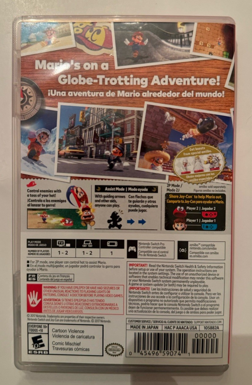 Super Mario Odyssey Switch Nintendo Mint Complete CIB FAST SHIPPING