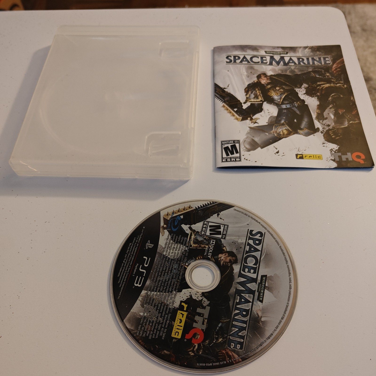Warhammer 40,000: Space Marine (Sony PlayStation 3, 2011) Disc & manual only