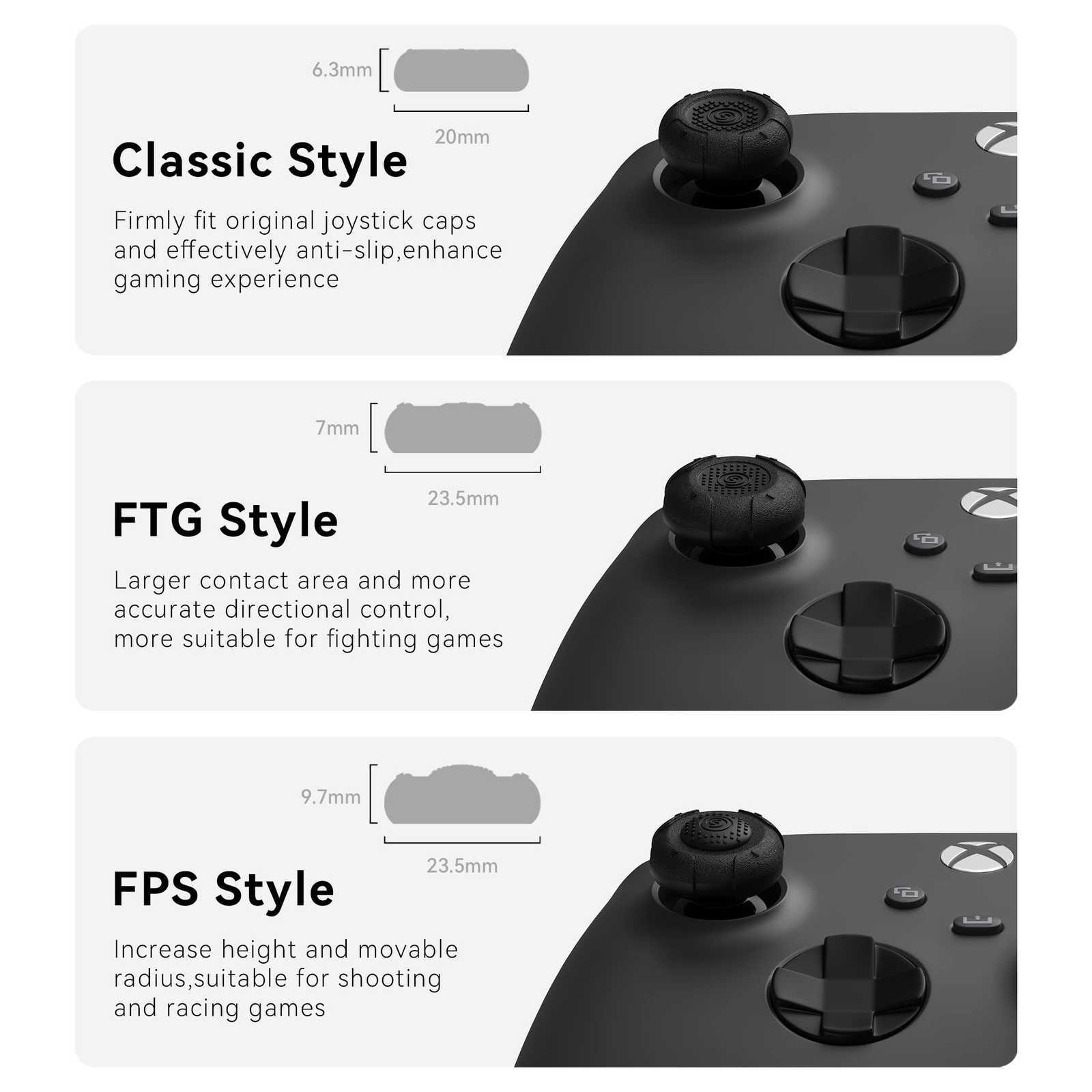GeekShare Thumb Grip Cap for Xbox One/Xbox Series X Silicone 6PCS