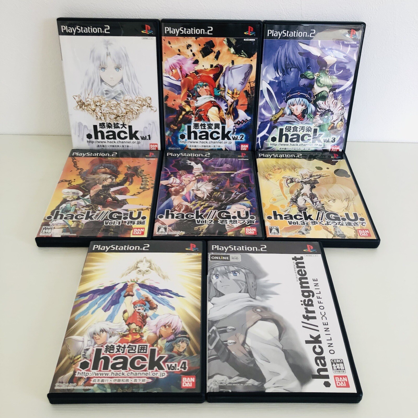 PS2 .hack 1 2 3 4 G.U. 1 2 3 Fragment Set of 8 Sony PlayStation 2 Japan