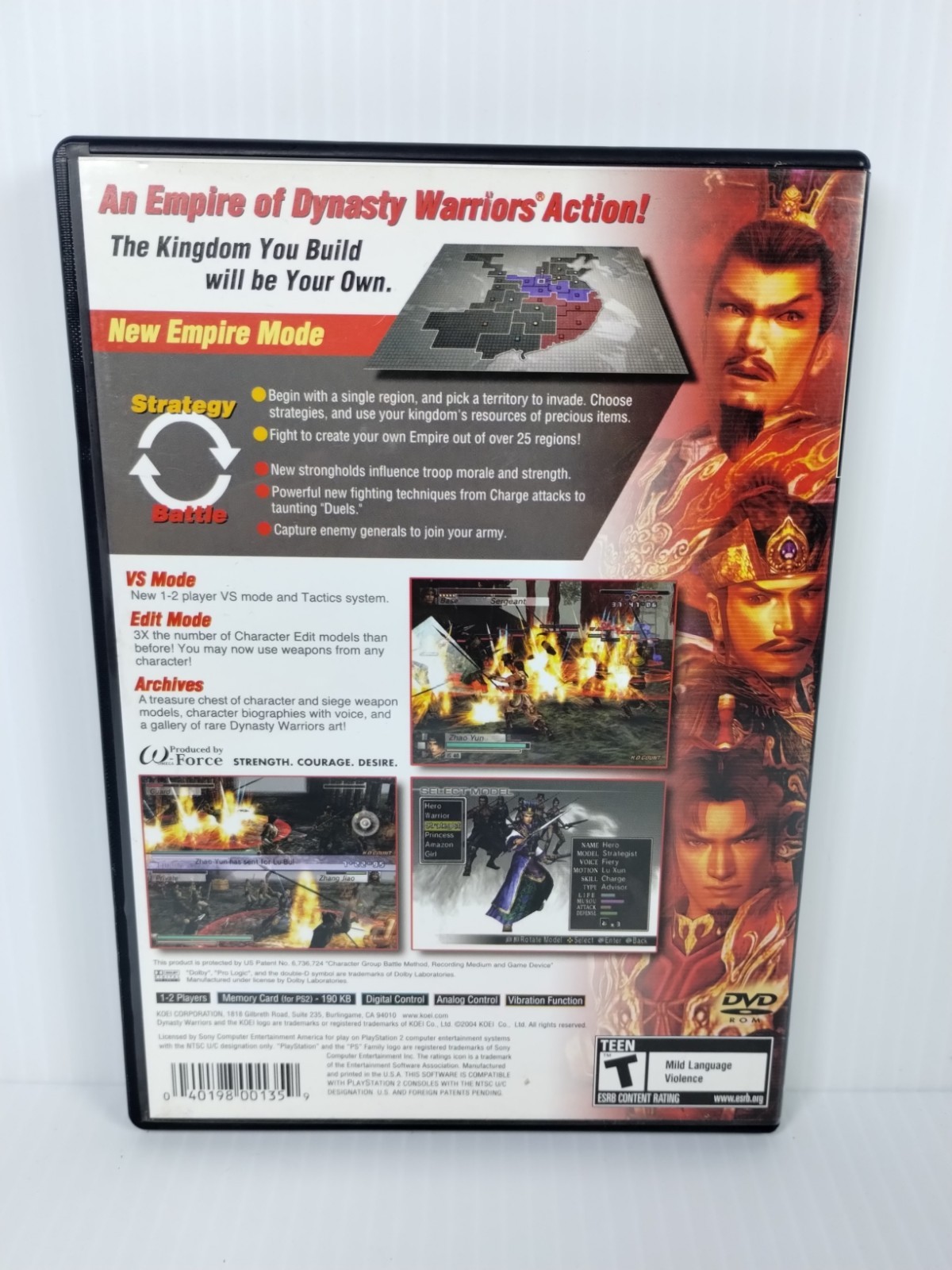 Dynasty Warriors 4: Empires (Sony PlayStation 2) CIB W Reg Card – Free Shipping
