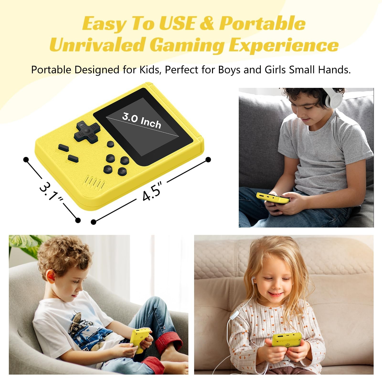 Retro Handheld Game Console – 400 Built-in Games, Mini Portable Player, 3″ IPS S