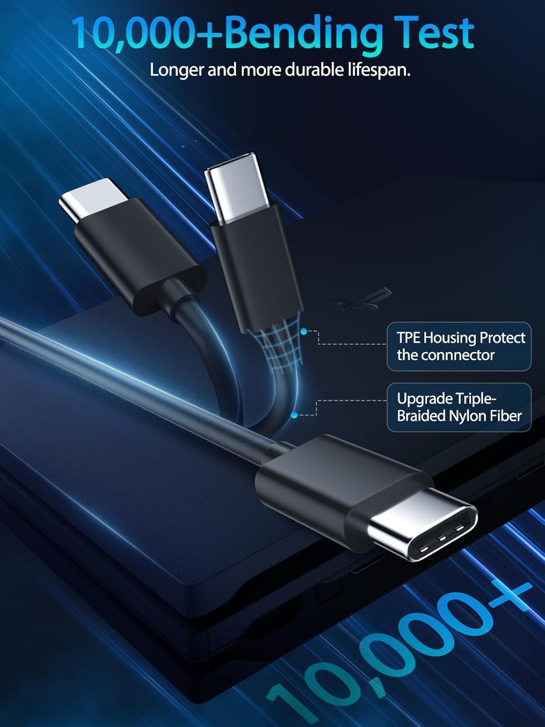 USB C Cable PS5 Controller Charger Cord for Xbox Series X/S,10ft Long PS5 Chargi