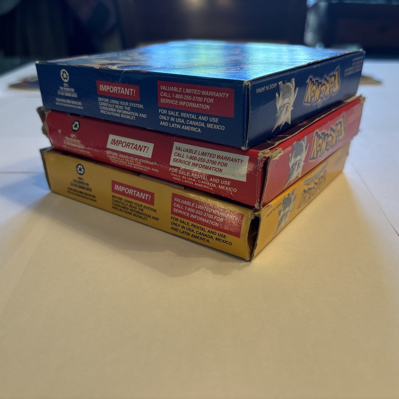 Pokemon RED BLUE YELLOW Authentic Complete in Box CIB Nintendo GAMEBOY