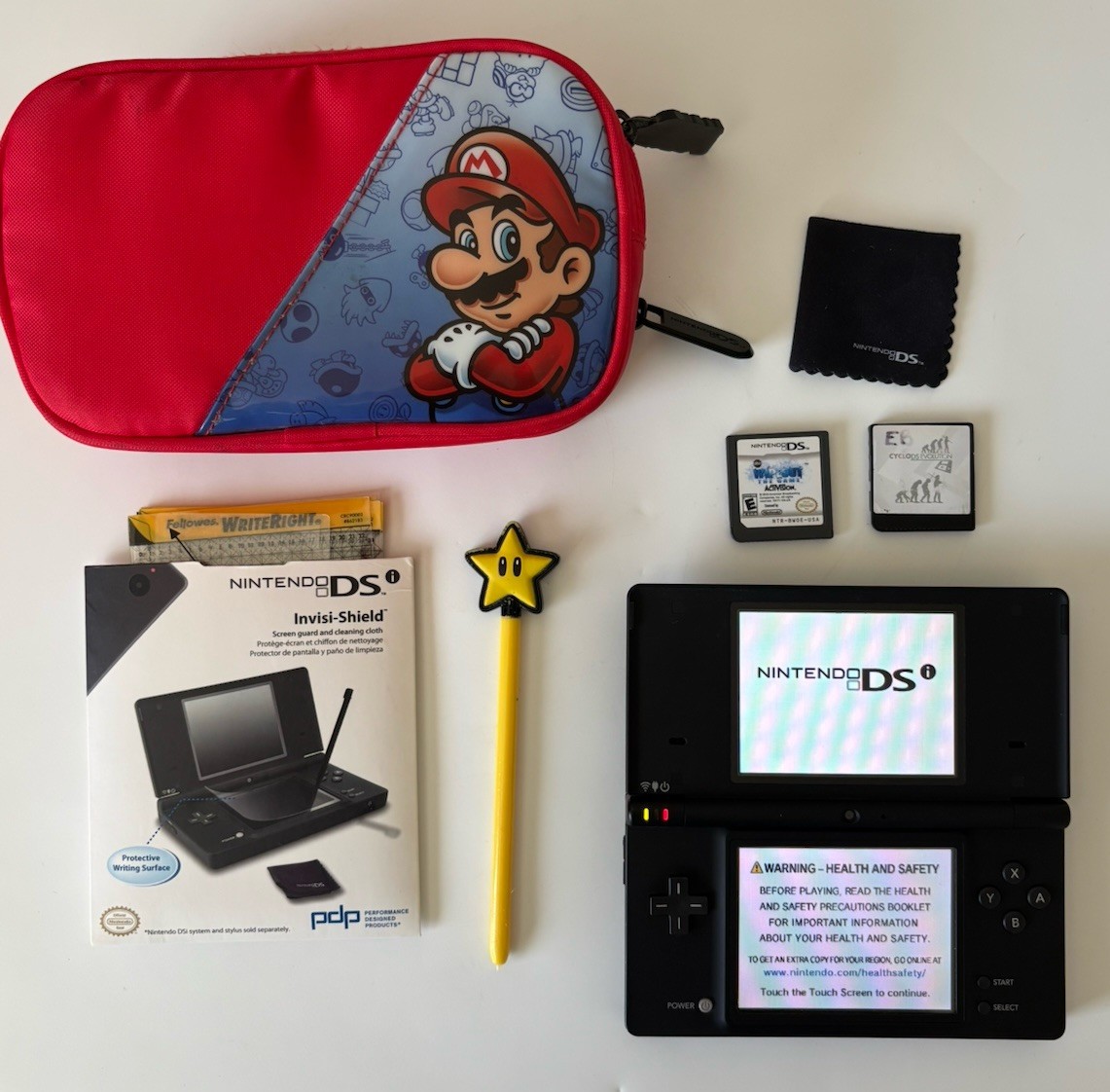Nintendo DS Matte Black TWL-001 Handheld Video Game System And Game & Case