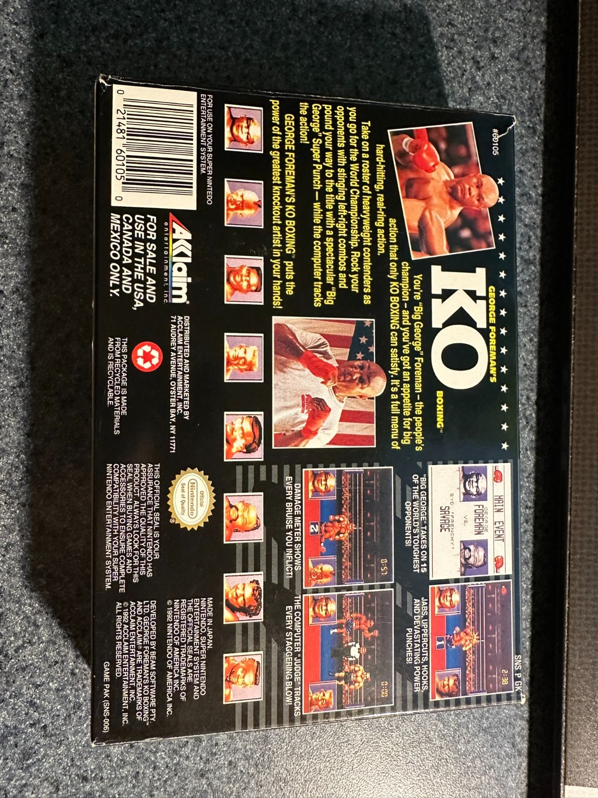 George Foreman’s KO Boxing for Super Nintendo (SNES) CIB Complete Excellent