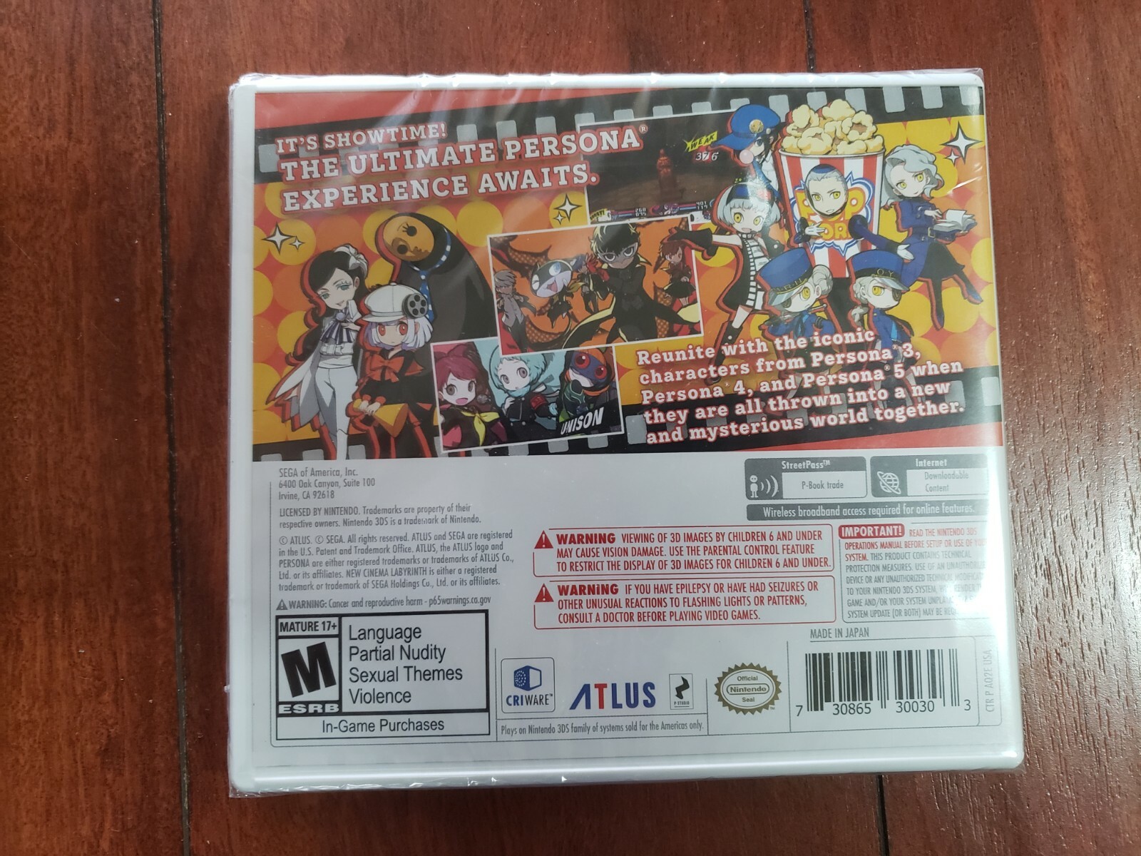Persona Q2 New Cinema Labyrinth Launch Edition Buttons FACTORY SEALED WATA VGA
