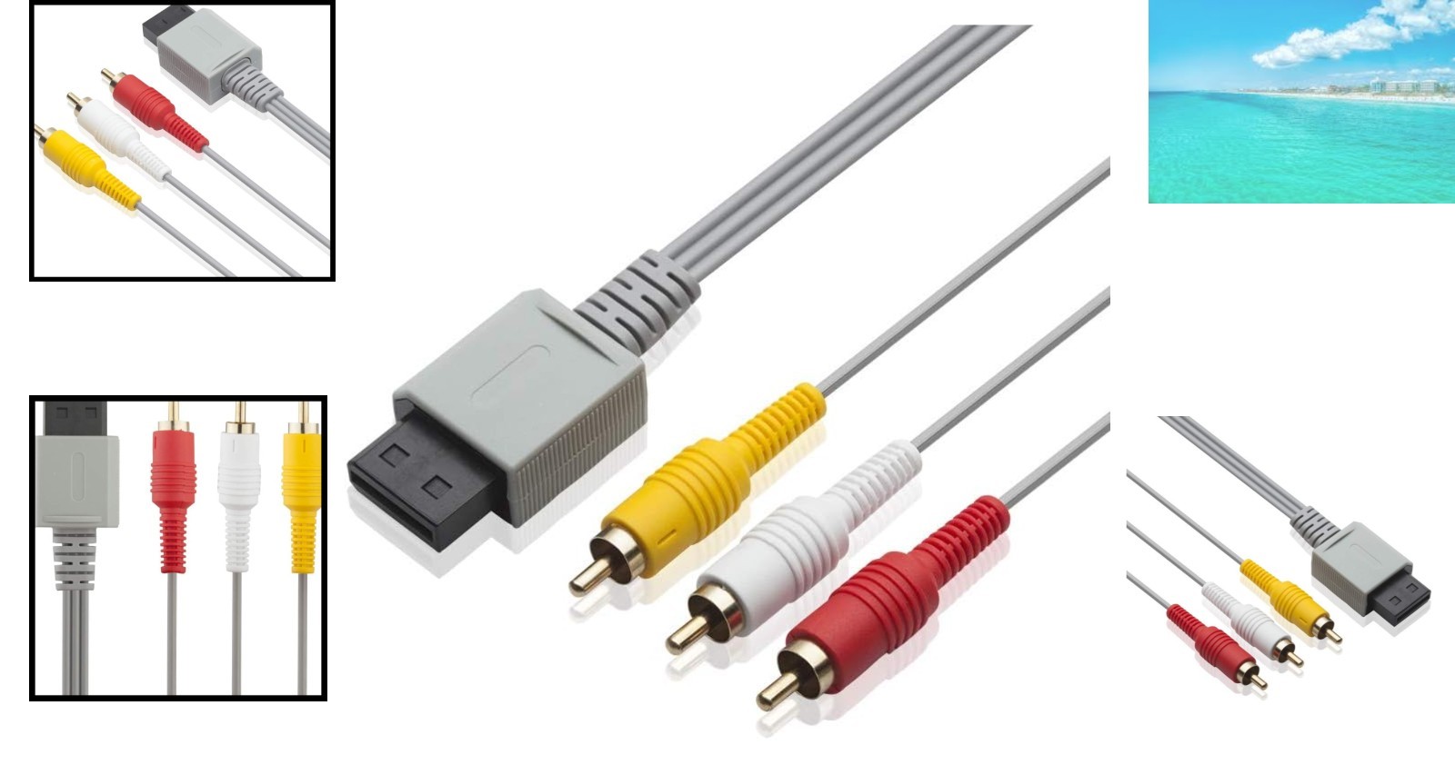 Versatile 6FT AV Cable for Wii/Wii U – Connects to TV and Monitors Easily