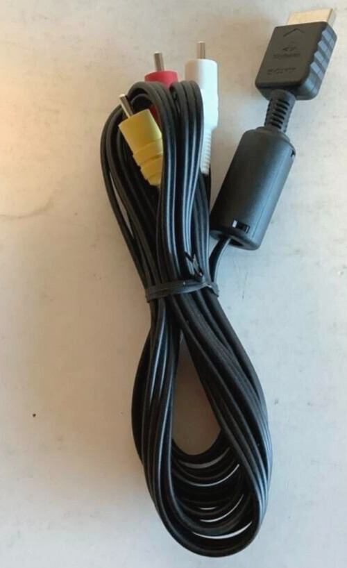 OEM Sony PlayStation A/V CABLE Connect Cord Genuine Composite 5’ft PS1 PS2 PS3