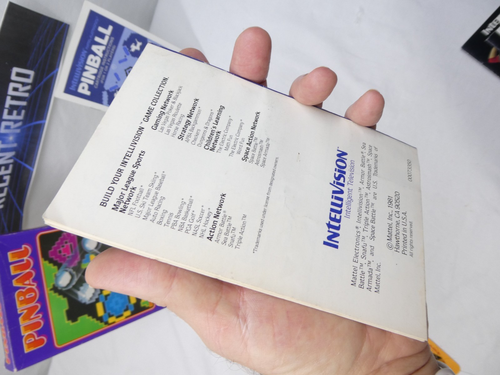 Pinball (Intellivision, 1982) Complete with Overlays and cat. Tested and working