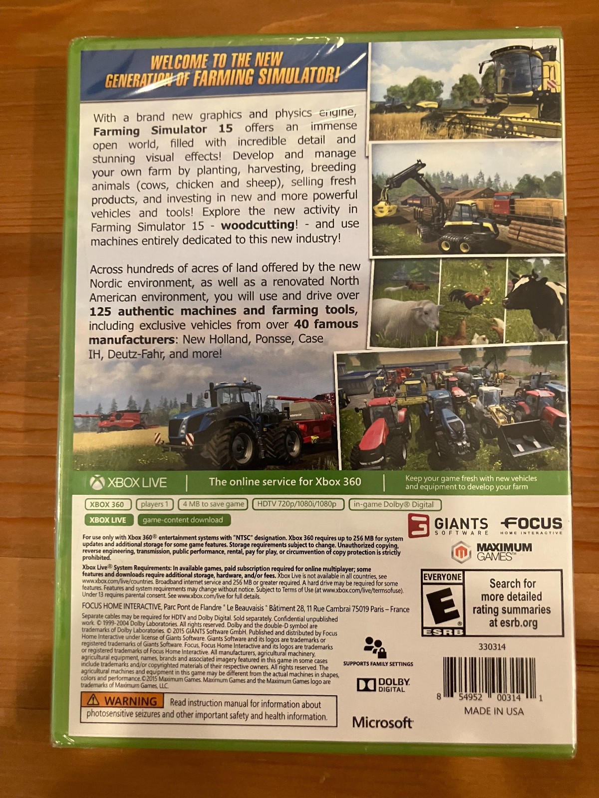 Farming Simulator 15 (Microsoft Xbox 360, 2015) Brand New, SEALED