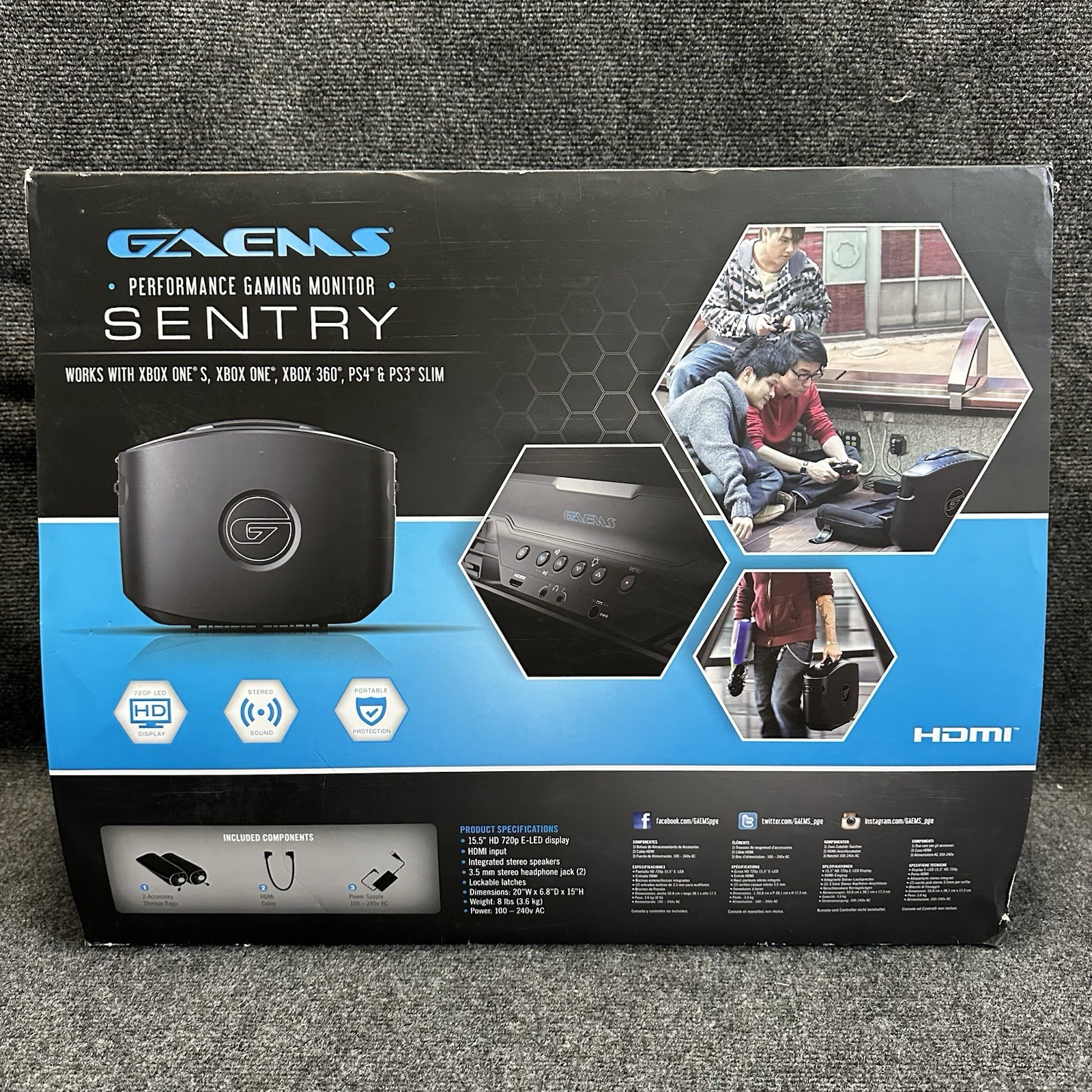 Gaems G155 Sentry Personal Gaming Portable HDMI Monitor PS5 PS4 PS3 Xbox One