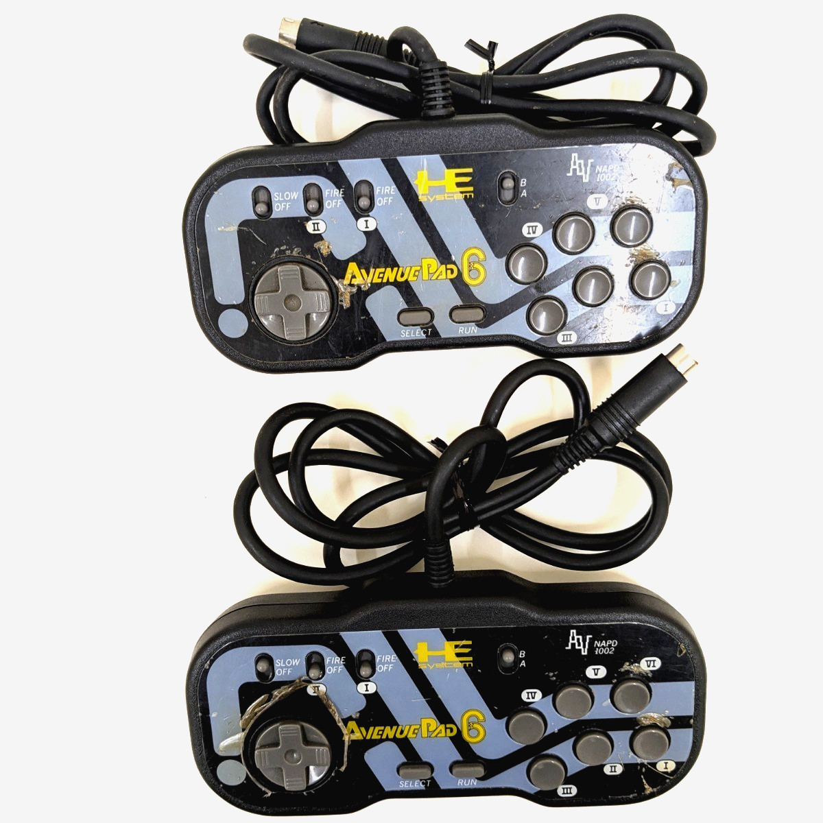 Set of 2 PC Engine 6 button Controller Avenue Pad 6 PCE HE system Control Pad #2