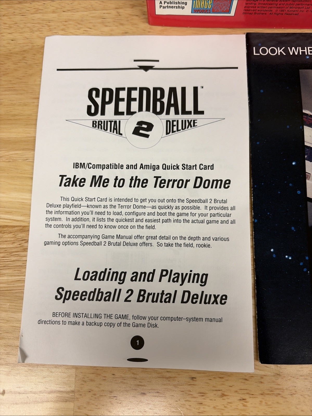 Speedball 2 Brutal Deluxe CIB 3.5″ Commodore Amiga 500 1000 2000 Computer Game