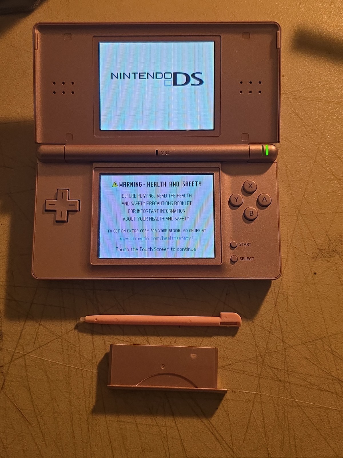 Nintendo DS Lite Handheld Metallic Rose Tested Working